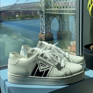 PRADA Logo White Sneakers